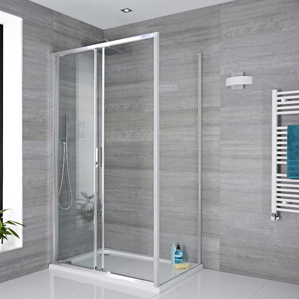 Portland Douchecabine - 195cm x 120cm x 80cm incl Douchebak & Doucheput - 6mm dik veiligheidsglas