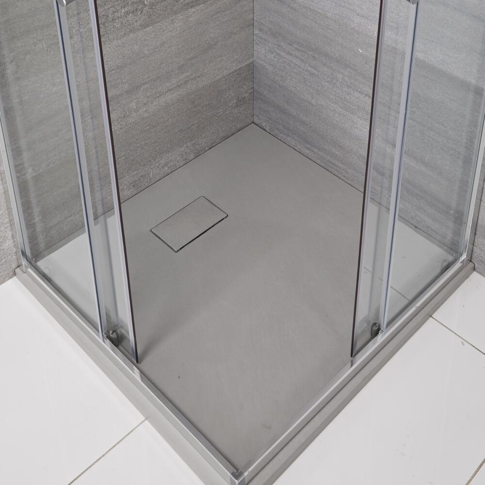 Douchebak Vierkant Lichtgrijs Steeneffect 80 x 80cm|Rockwell