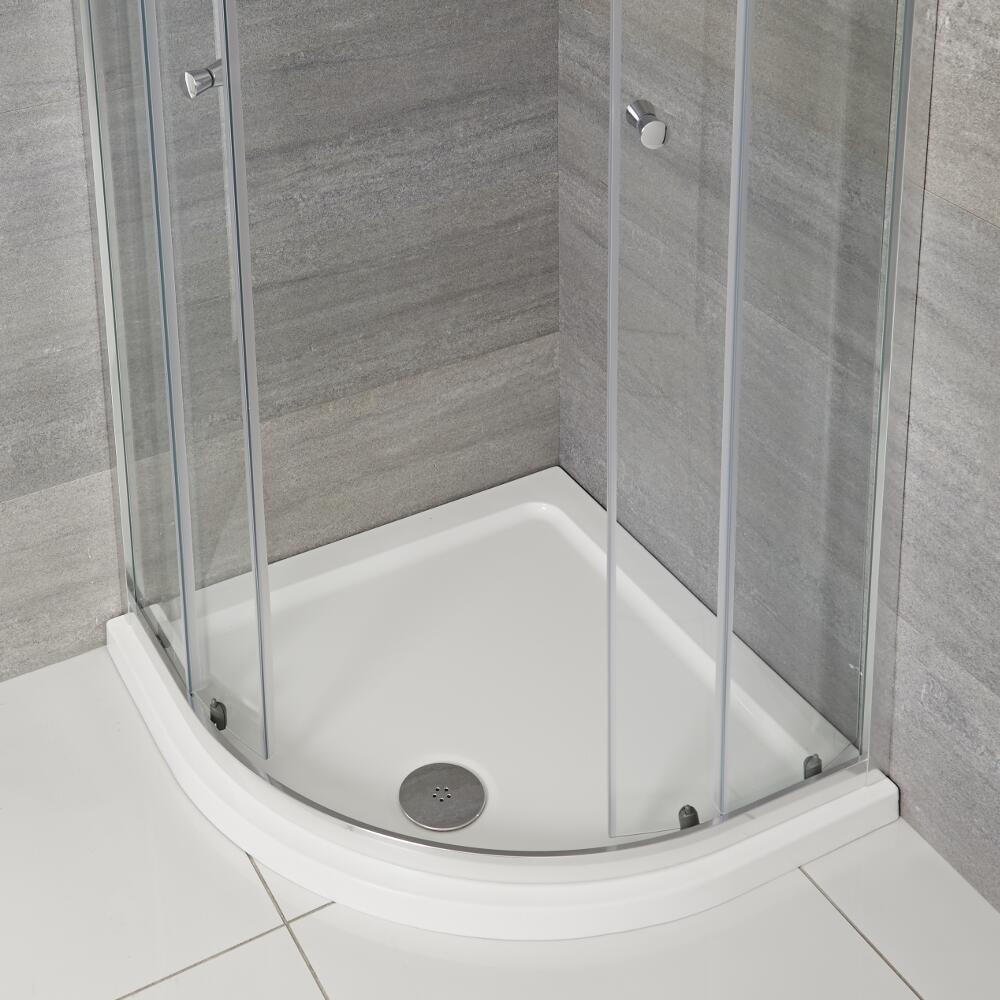 Kwartronde Douchebakken Afgedekt met Acryl Wit|Kies de Afmeting | Maxon