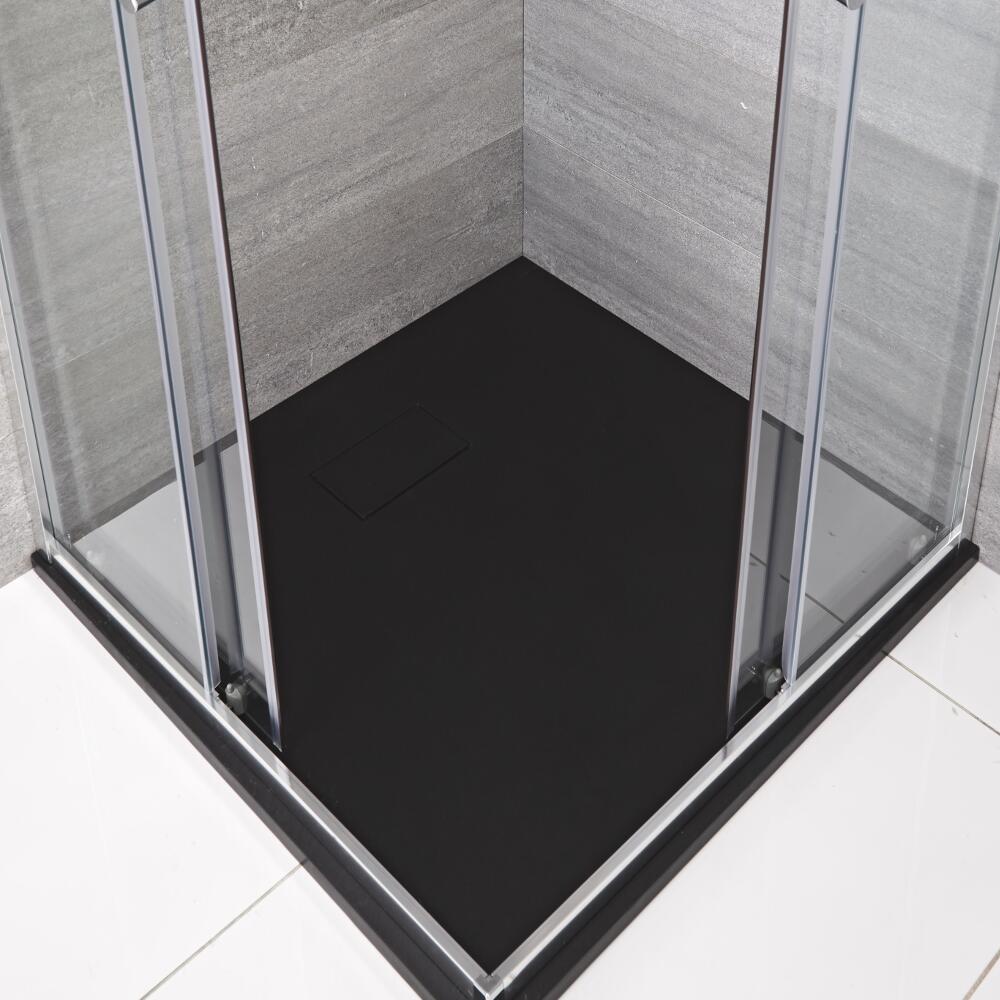 Douchebak Vierkant Grafiet Steeneffect 90 x 90cm|Rockwell