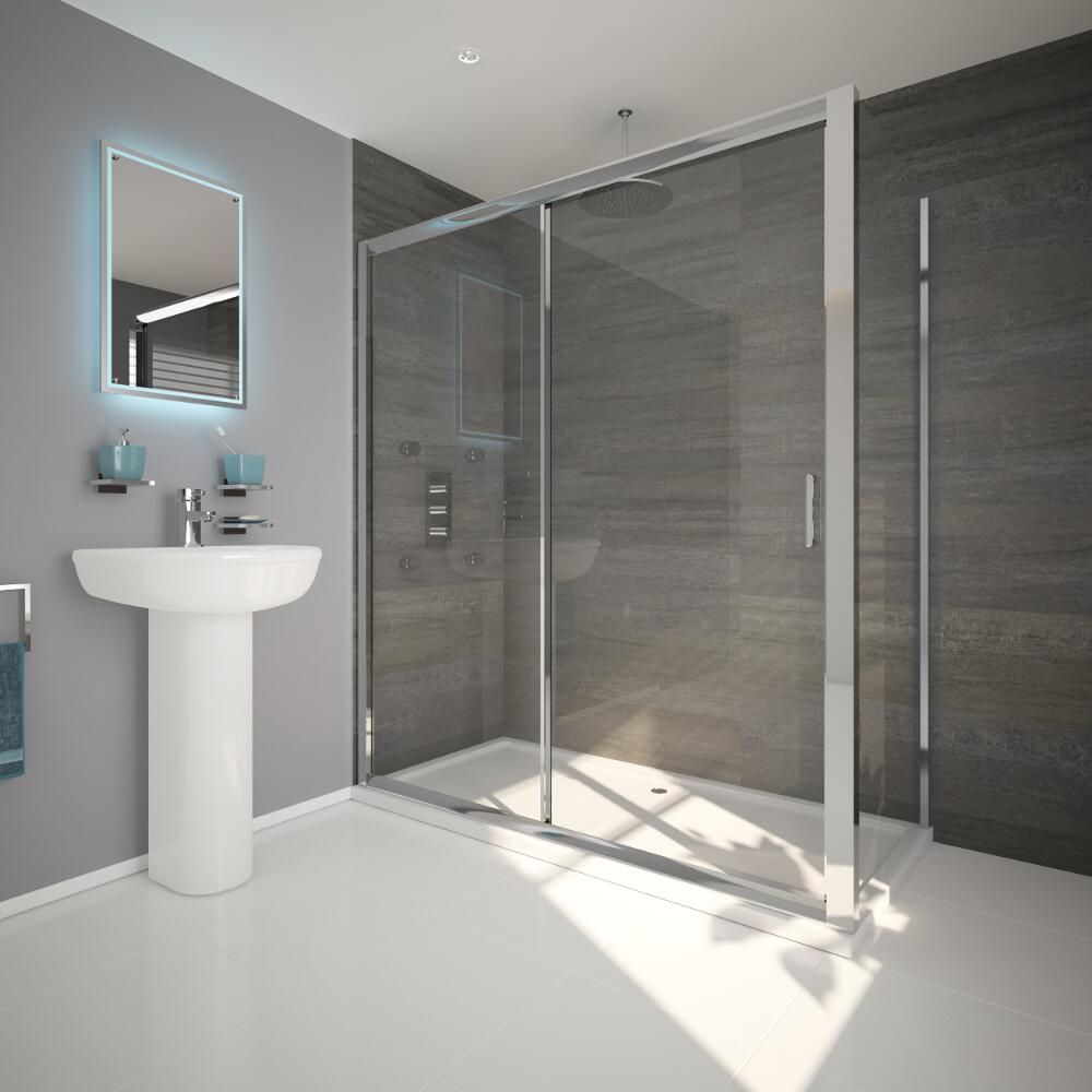 Portland Douche Schuifdeur - 6mm dik veiligheidsglas - 195cm x 110cm