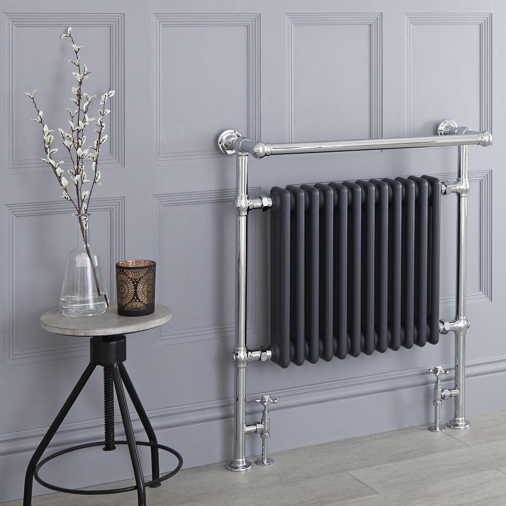 Avon Lake Klassieke Handdoekradiator Chroom/Antraciet 93cm x 79cm x 23cm 1059Watt