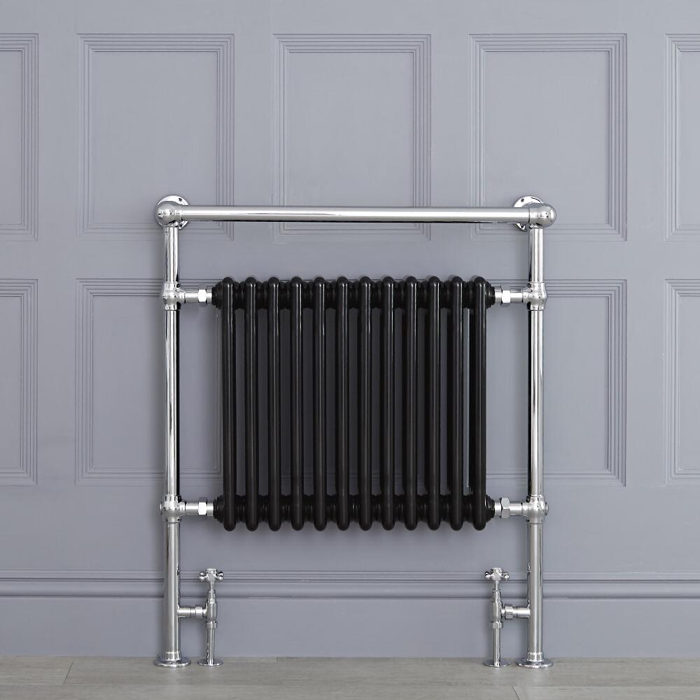 Avon Lake Klassieke Handdoekradiator Chroom/Zwart 93cm x 79cm x 23cm 1059Watt