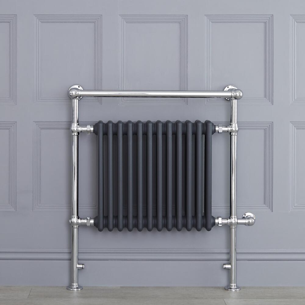 Avon Lake Klassieke Elektrische Handdoekradiator Chroom/Antraciet 93cm x 79cm x 23cm