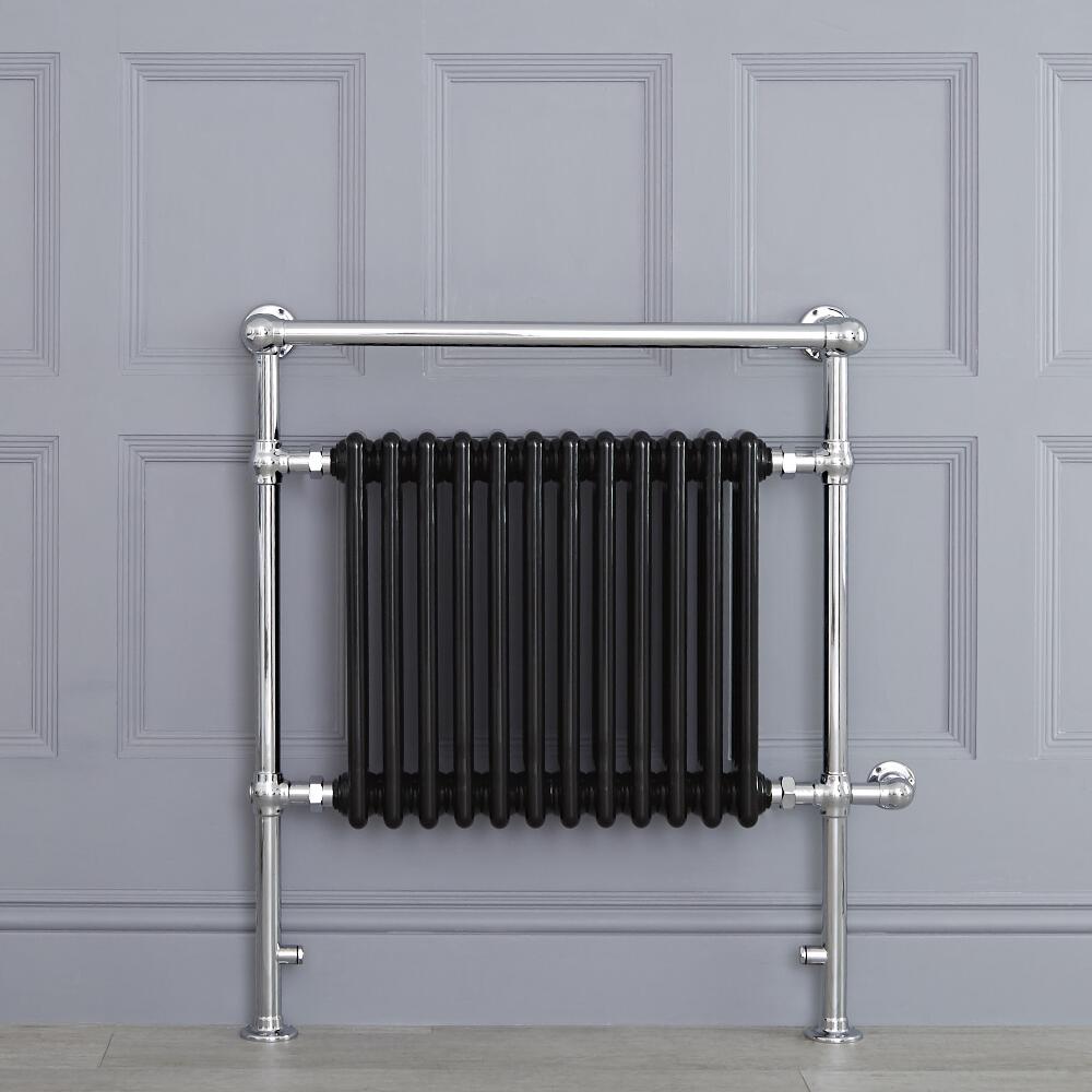 Handdoekradiator Elektrisch Klassiek Chroom/Zwart 93cm x 79cm x 23cm | Elizabeth