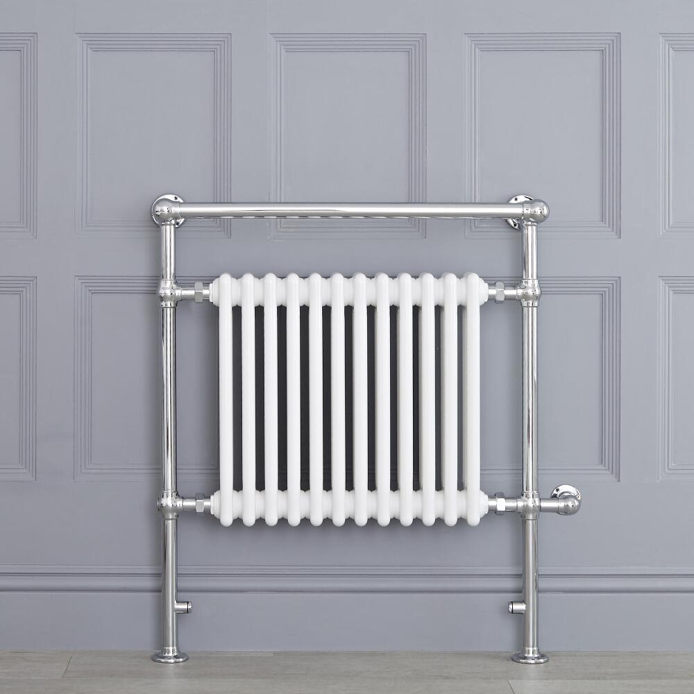 Avon Lake Klassieke Elektrische Handdoekradiator Chroom /Wit 93cm x 79cm x 23cm