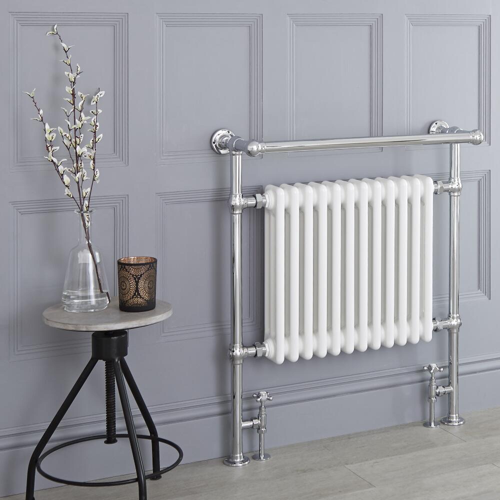 Avon Lake Klassieke Handdoekradiator Chroom /Wit 93cm x 79cm x 23cm 1059Watt