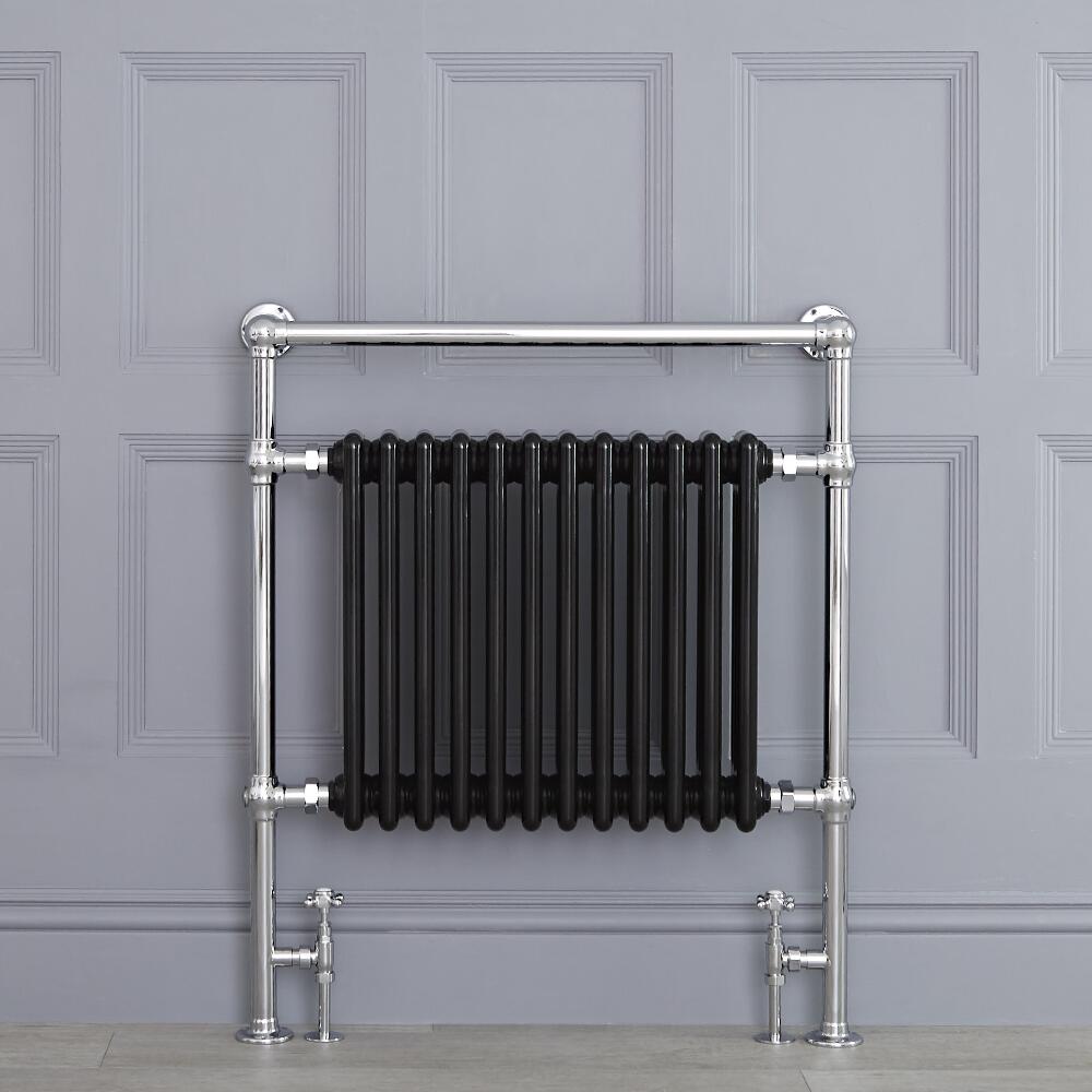Avon Park Klassieke Handdoekradiator Chroom/Zwart 93cm x 79cm x 15,5cm 1047Watt