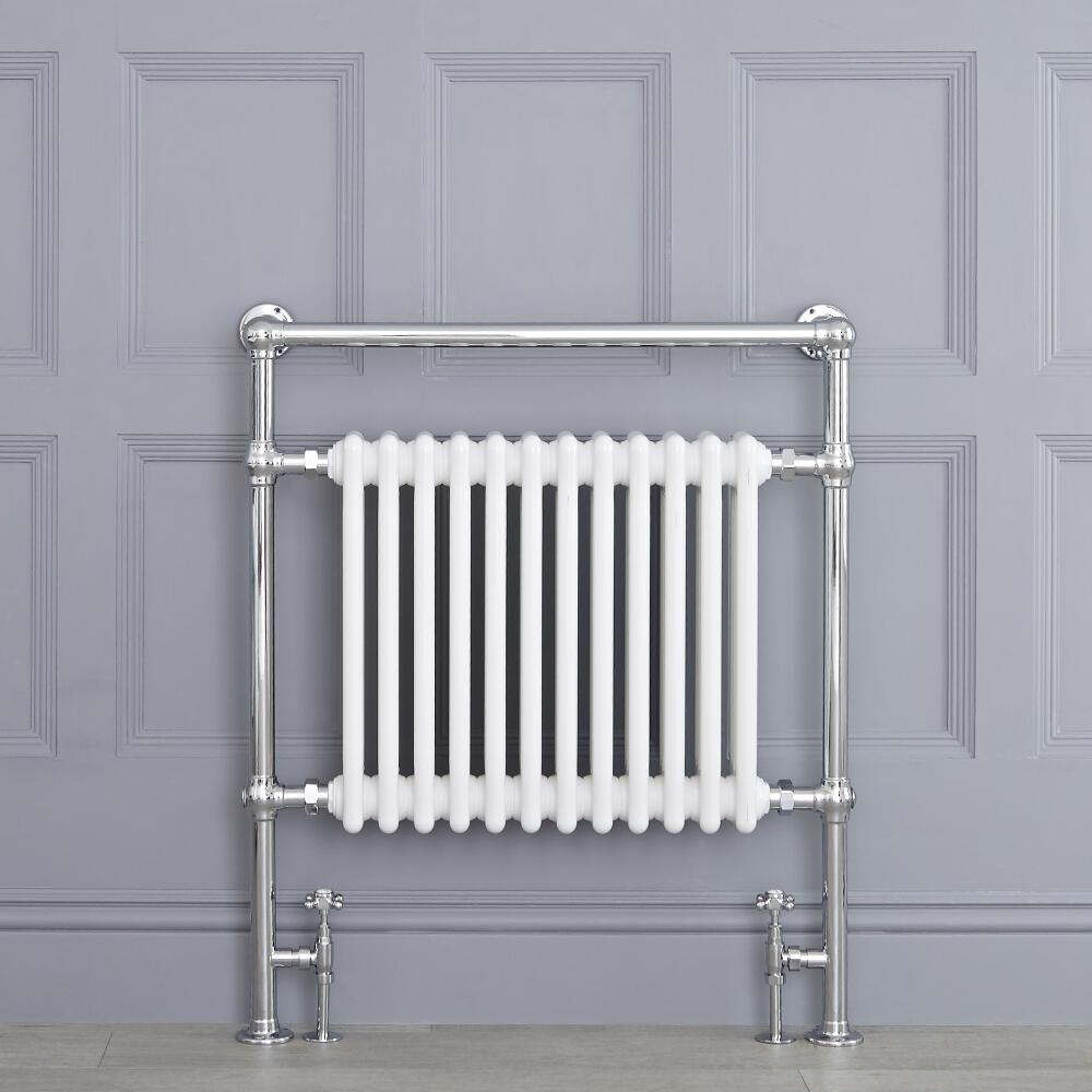 Avon Park Klassieke Handdoekradiator Chroom / Wit 93cm x 79cm x 15,5cm 1047Watt