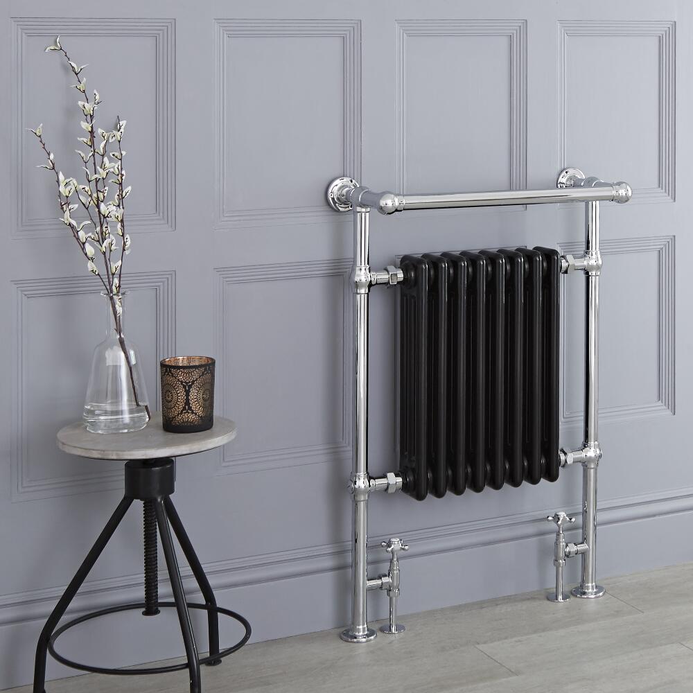 Avon Lake Klassieke Handdoekradiator Chroom/Zwart 93cm x 62cm x 23cm 775Watt