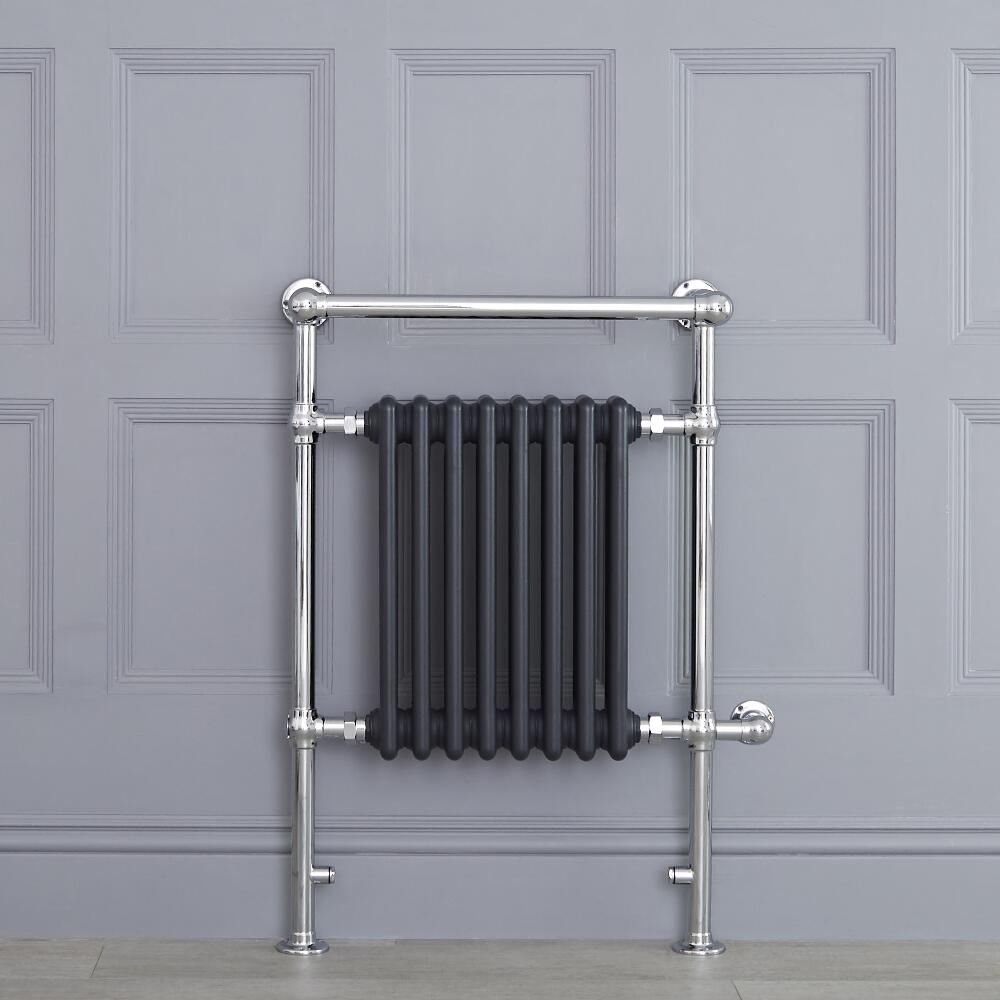 Avon Lake Klassieke Elektrische Handdoekradiator Chroom/Antraciet 93cm x 62cm x 23cm