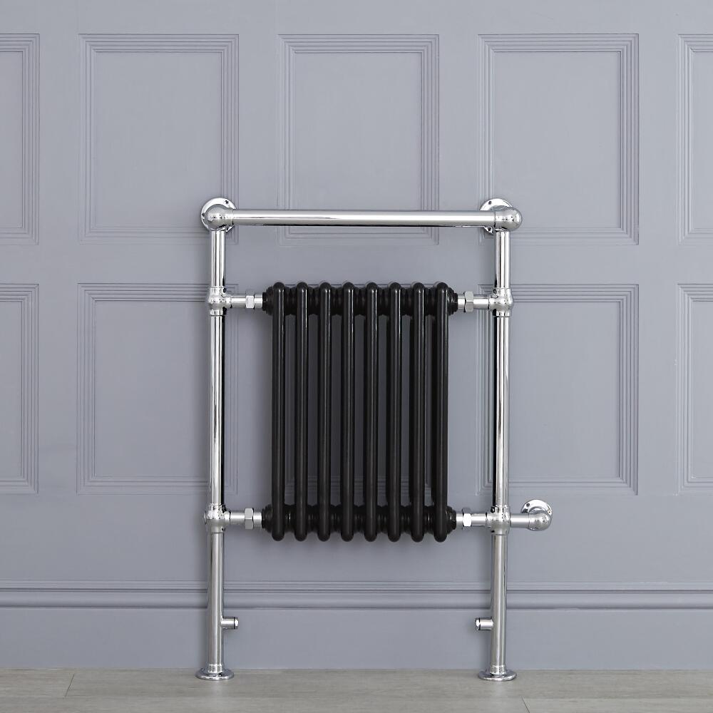 Avon Lake Klassieke Elektrische Handdoekradiator Chroom/Zwart 93cm x 62cm x 23cm