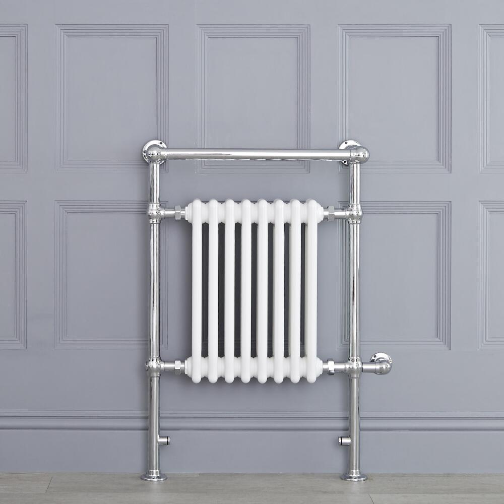 Avon Klassieke Elektrische Handdoekradiator Chroom/Wit 93cm x 62cm x 23cm