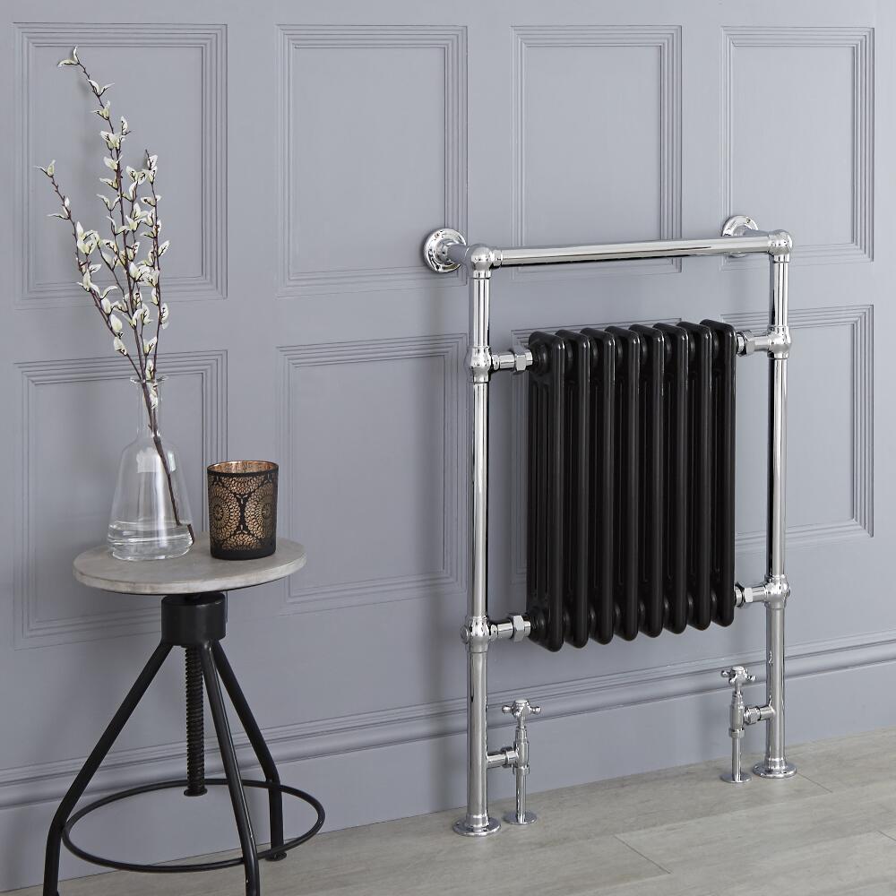 Avon Park Klassieke Handdoekradiator Chroom/Zwart 93cm x 62cm x 15,5cm 751Watt