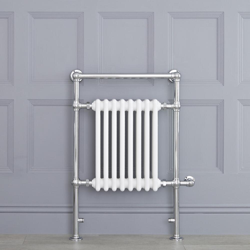 Avon Park Klassieke Elektrische Handdoekradiator Chroom/Wit 93cm x 62cm x 15,5cm