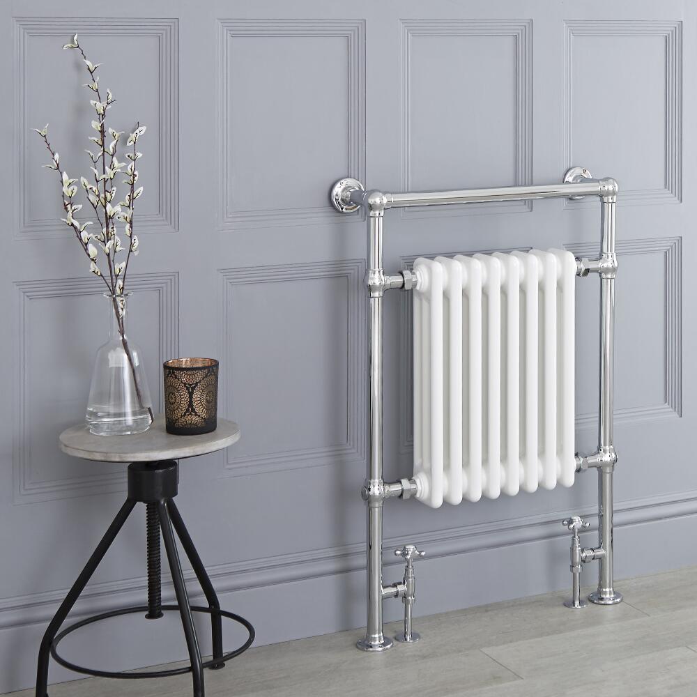 Avon Park Klassieke Handdoekradiator Chroom/Wit 93cm x 62cm x 15,5 cm 751Watt