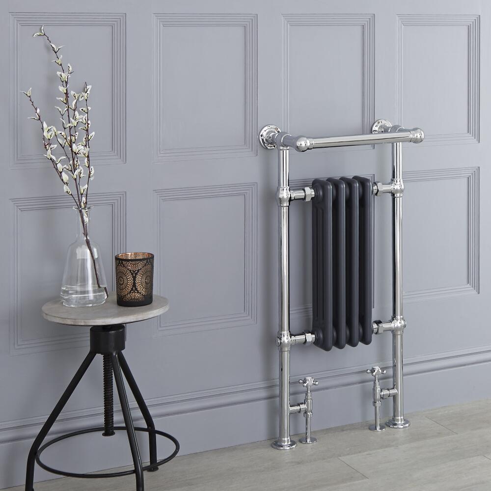 Avon Lake Klassieke Handdoekradiator Chroom/Antraciet 93cm x 45,2cm x 23cm 492Watt