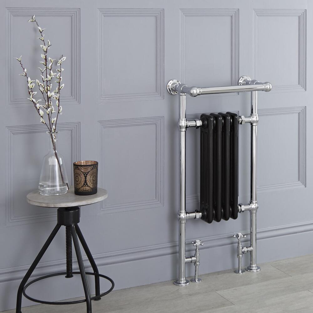Avon Lake Klassieke Handdoekradiator Chroom/Zwart 93cm x 45,2cm x 23cm 492Watt