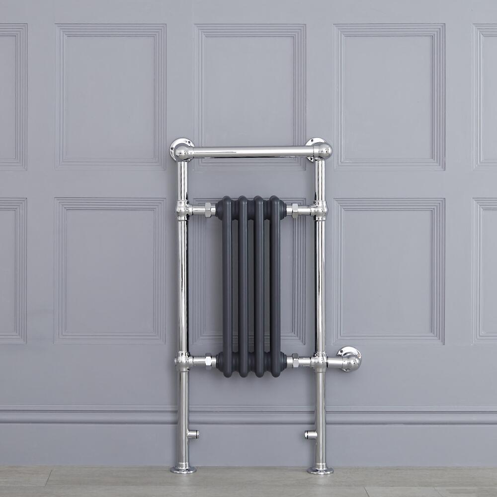 Avon Lake Klassieke Elektrische Handdoekradiator Chroom/Antraciet 93cm x 45,2cm x 23cm