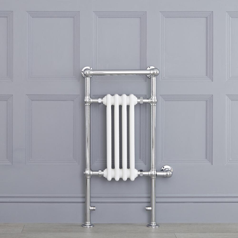 Avon Lake Klassieke Elektrische Handdoekradiator Chroom/Wit 93cm x 45,2cm x 23cm