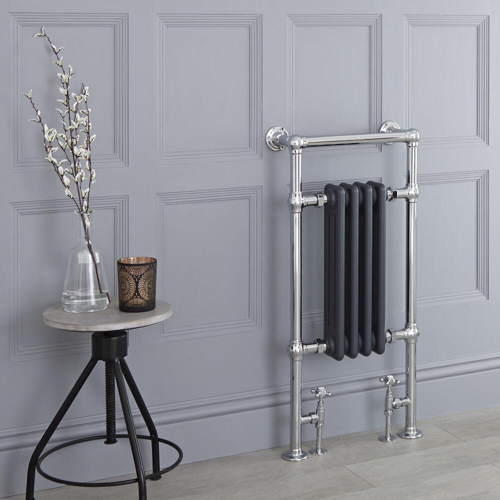 Avon Park Klassieke Handdoekradiator Chroom/Antraciet 93cm x 45,2cm x 15,5cm 482Watt