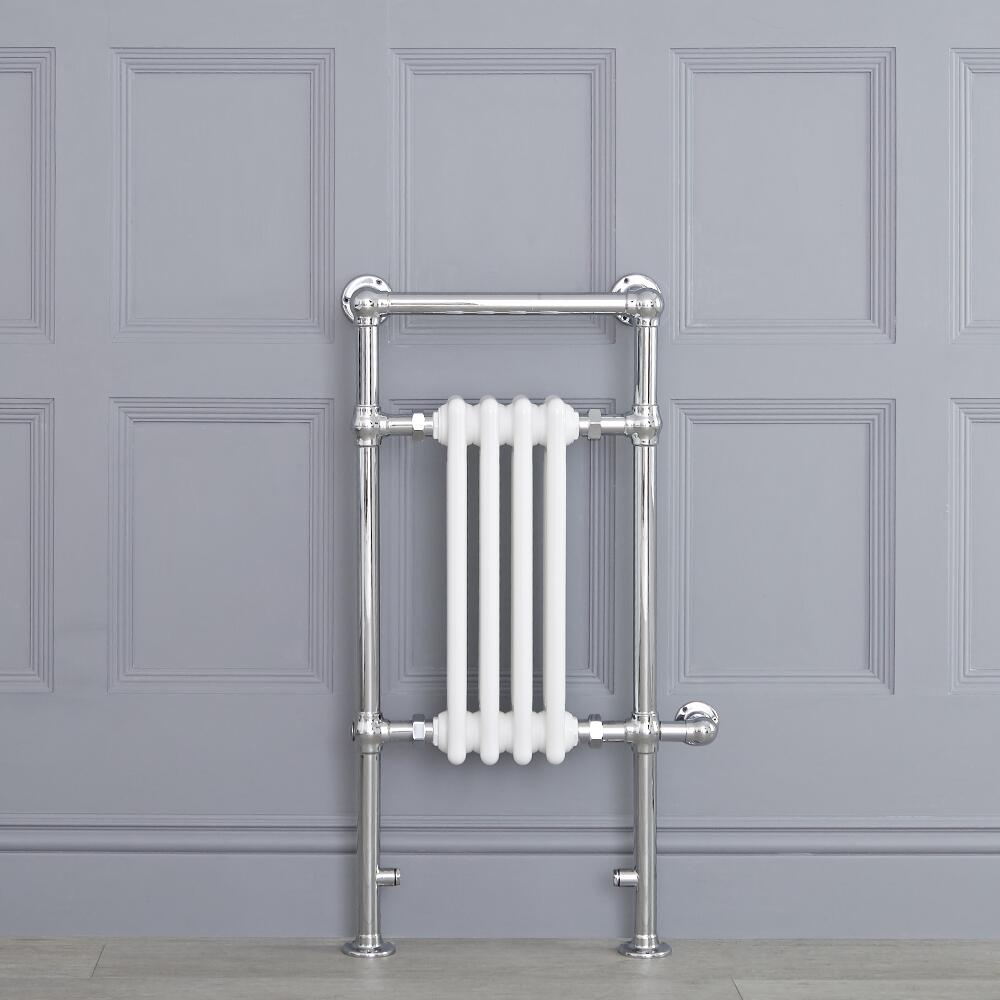 Handdoekradiator Elektrisch Klassiek Chroom/Wit 93cm x 45,2cm x 15,5cm | Elizabeth