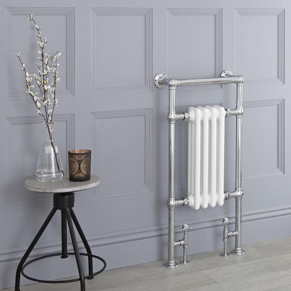 Avon Park Klassieke Handdoekradiator Chroom/Wit 93cm x 45,2cm x 15,5cm 482Watt