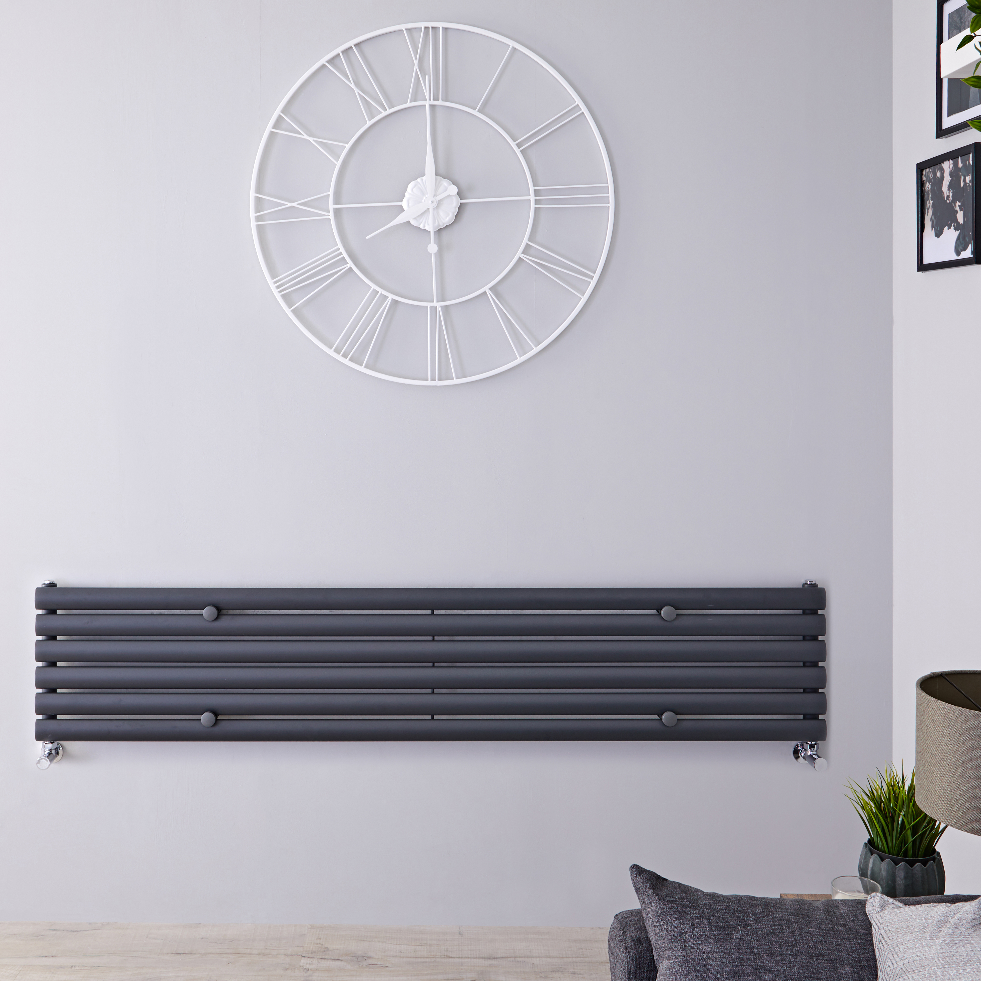 Revive Designradiator Horizontaal Antraciet 35,4cm x 178cm x 5,6cm 888 Watt