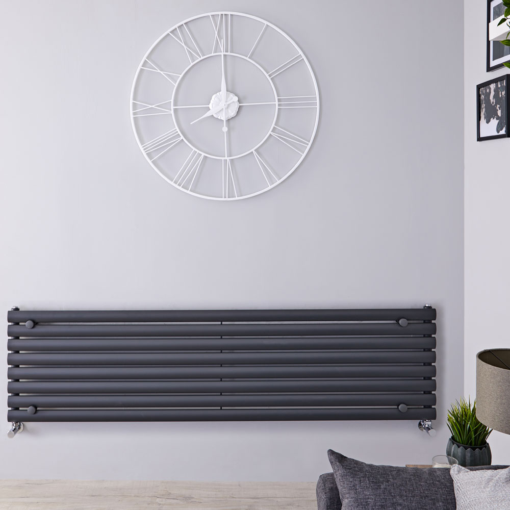 Revive Designradiator Horizontaal Antraciet 47,2cm x 178cm x 5,6cm 1162 Watt