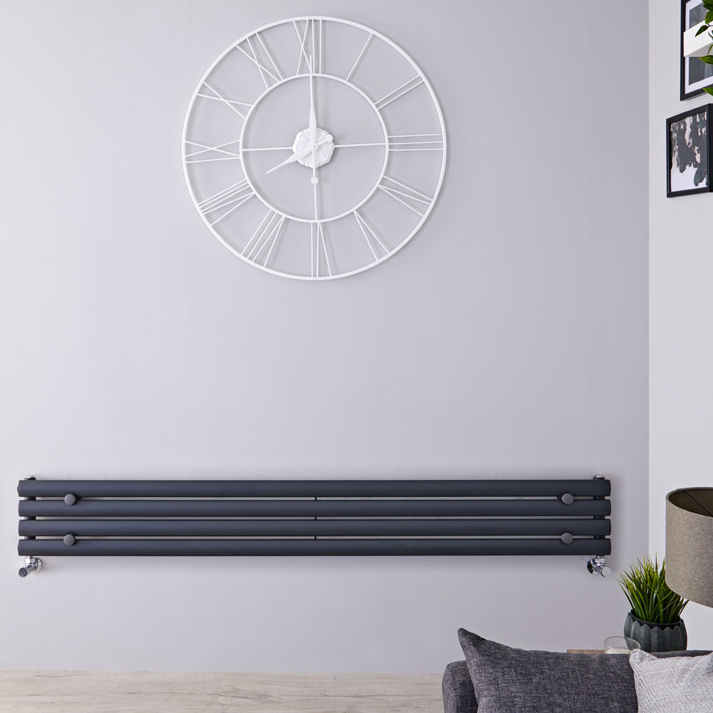 Revive Designradiator Horizontaal Antraciet 23,6cm x 178cm x 5,6cm 647 Watt