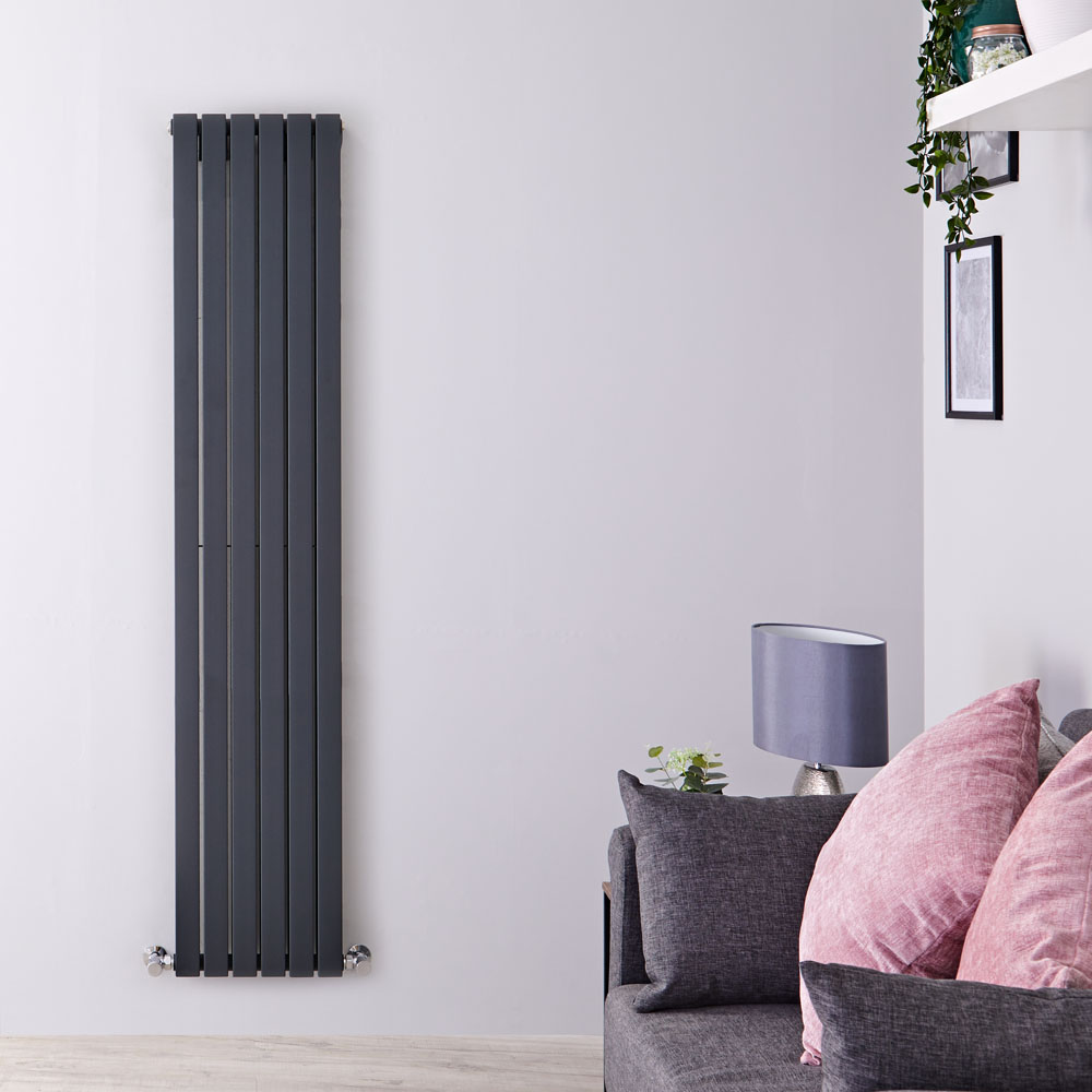 Sloane Designradiator Verticaal Antraciet 178cm x 35,4cm x 7,2cm 1448 Watt