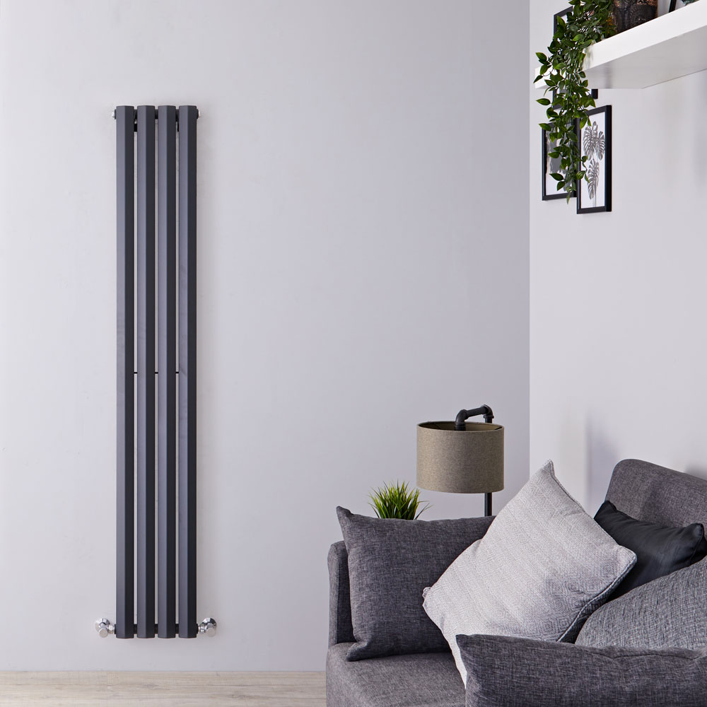 Helius Designradiator Verticaal Antraciet 178cm x 28cm x 6cm 700 Watt