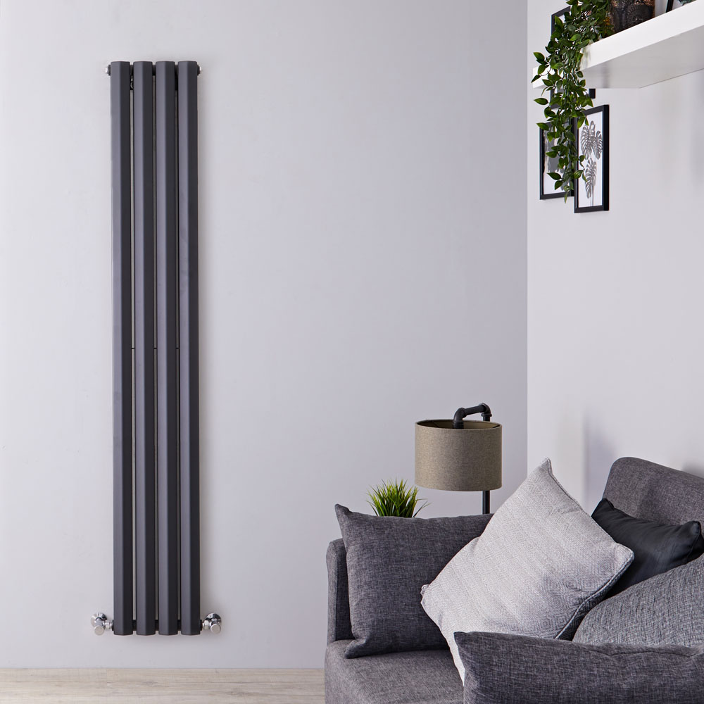 Helius Designradiator Verticaal Antraciet 178cm x 28cm x 8,6cm 1079 Watt