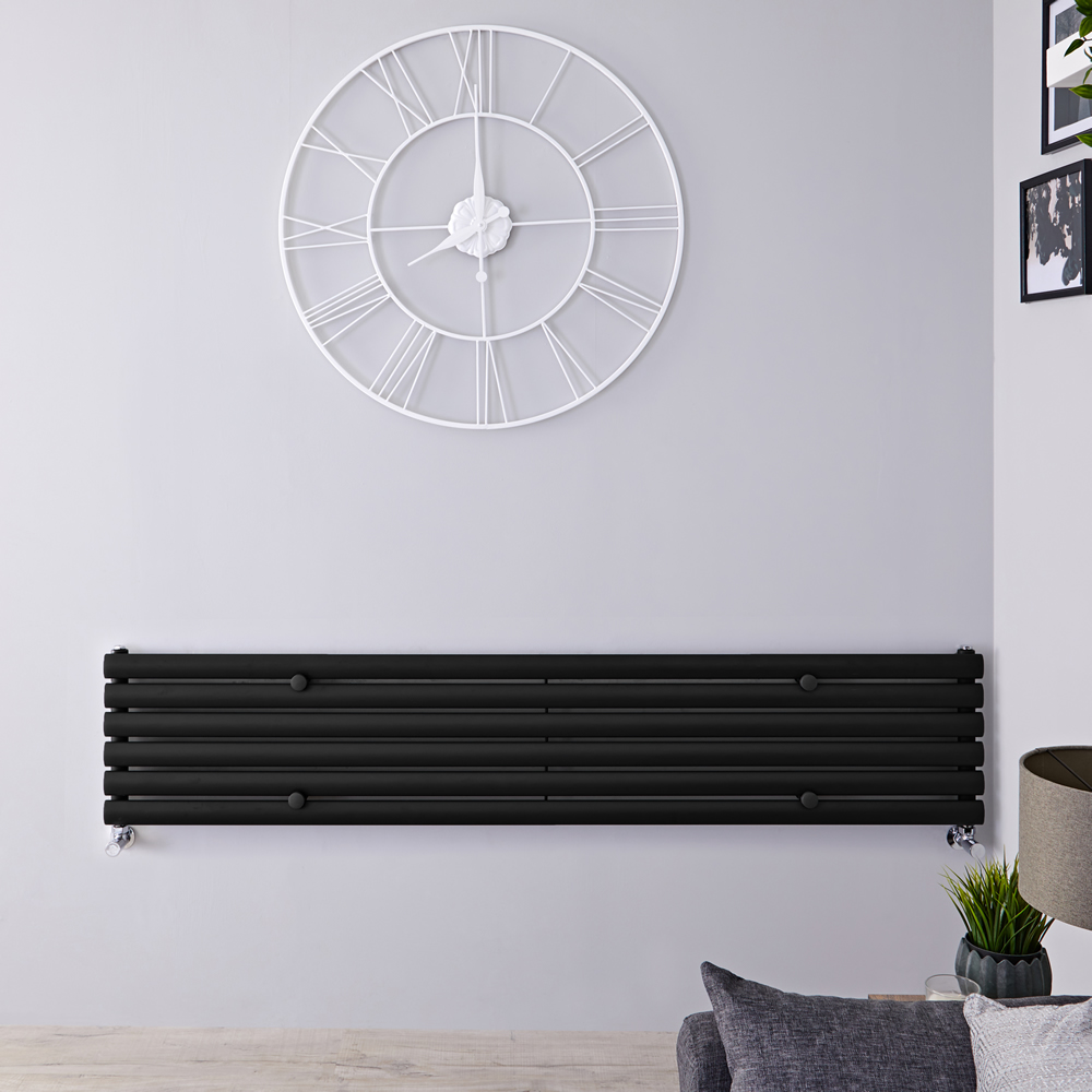 Revive Designradiator Horizontaal Zwart 35,4cm x 178cm x 5,6cm 888 Watt