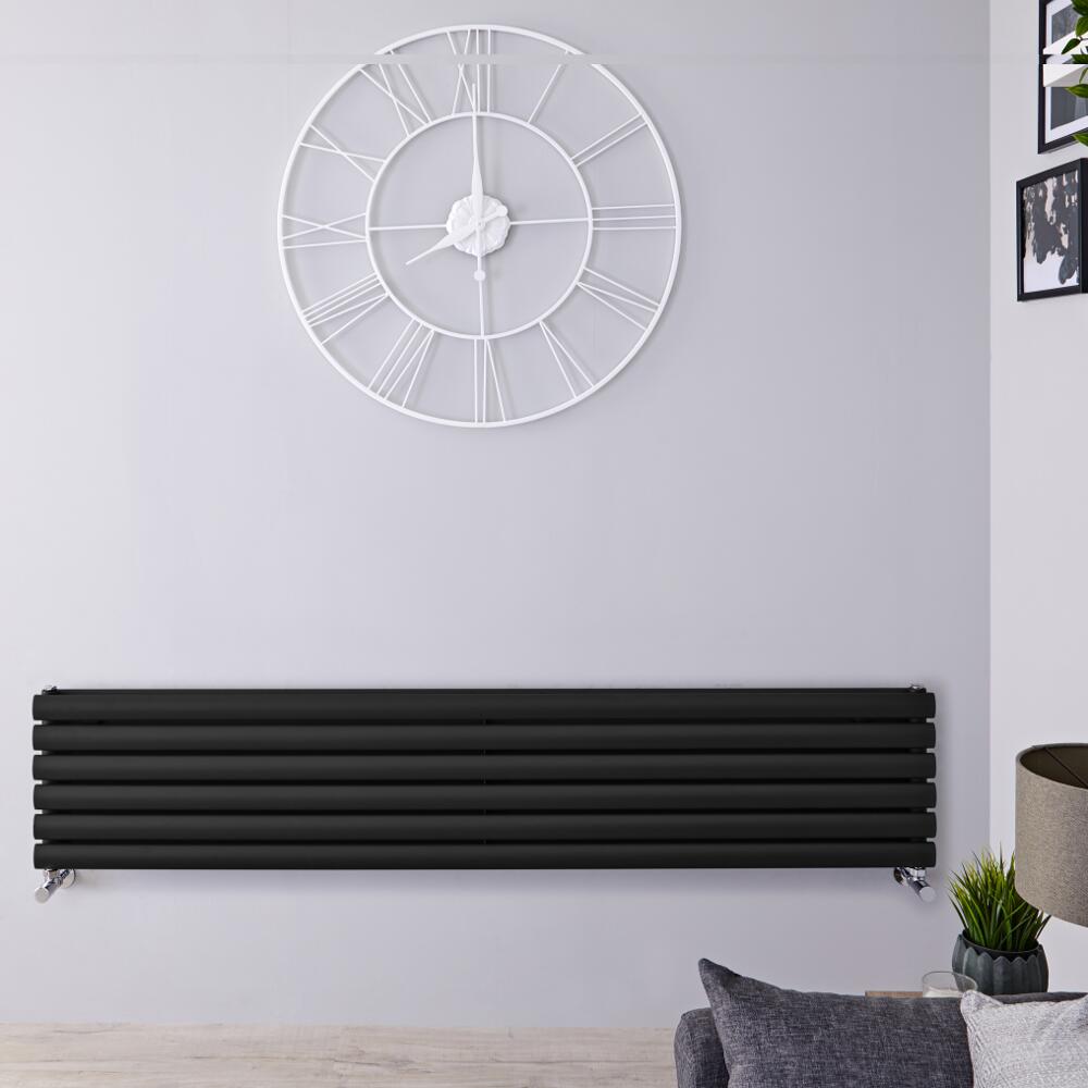 Revive Designradiator Horizontaal Zwart 35,4cm x 178cm x 7,8cm 1325Watt