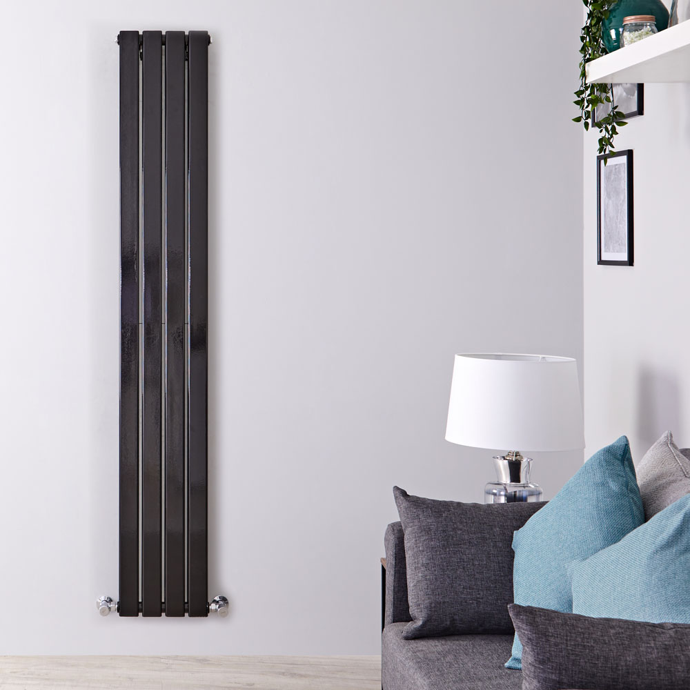 Delta Designradiator Verticaal Zwart 178cm x 28cm x 6cm 990 Watt