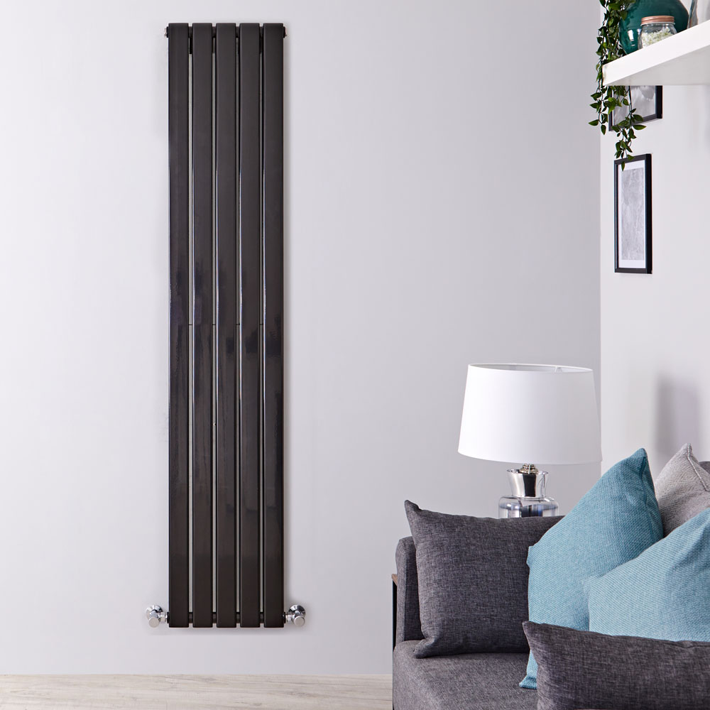 Delta Designradiator Verticaal Zwart 178cm x 35cm x 6cm 1237 Watt