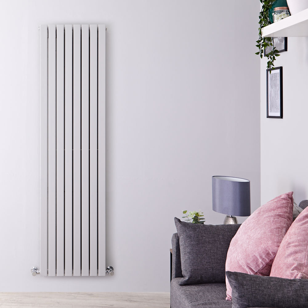 Sloane Designradiator Verticaal Dubbel Paneel Licht Grijs 178cm x 47,2cm x 7,2cm 1931 Watt