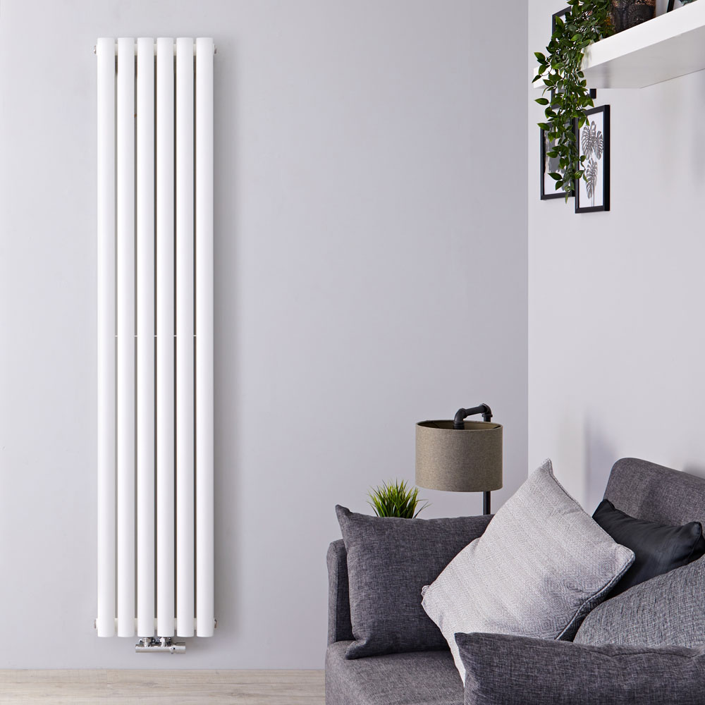 Revive Caldae Verticale Design Radiator met Middenaansluiting Wit 178cm x 35,4cm x 7,8cm 1301Watt