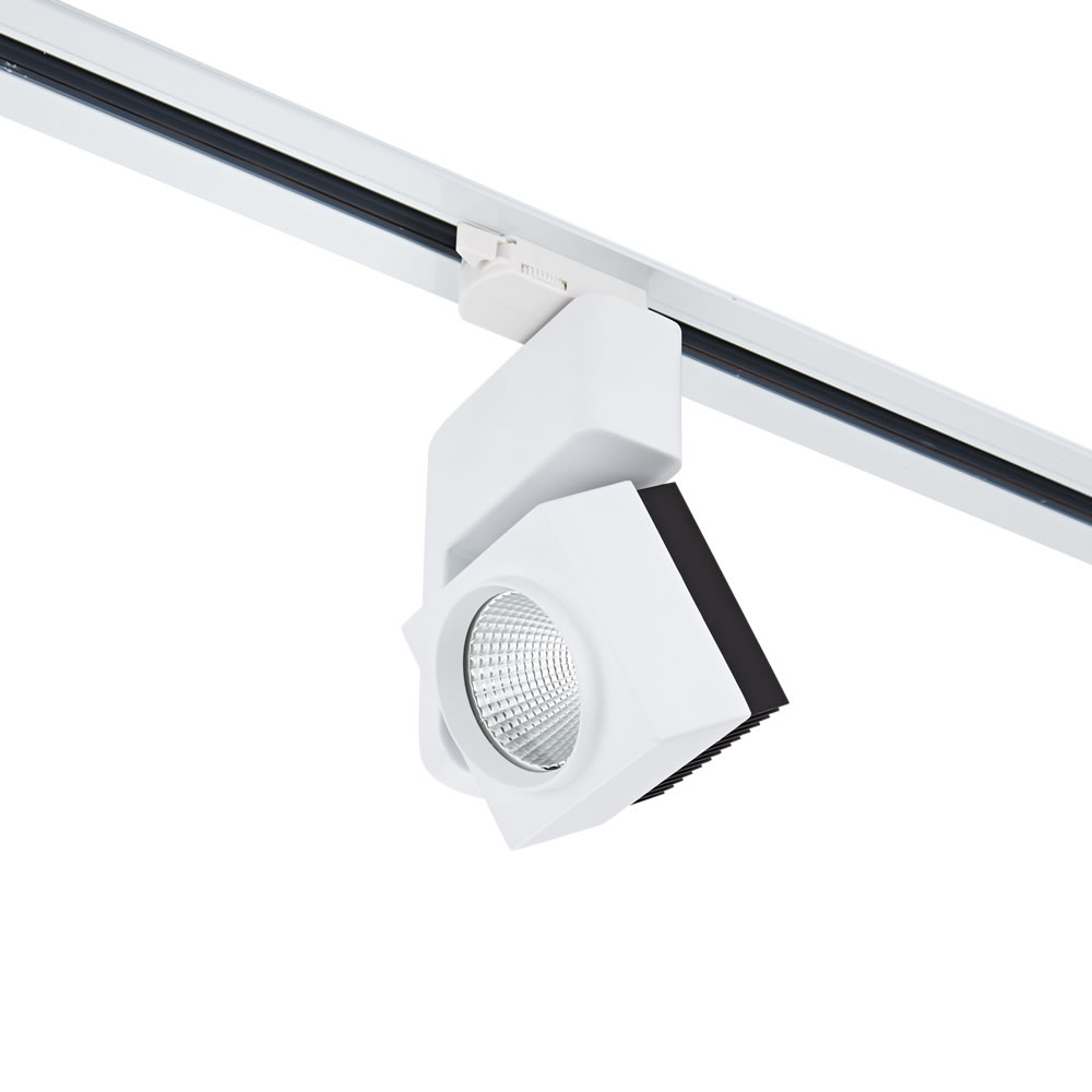 25W 1-Fase Led Railspots - Wit - Vierkant