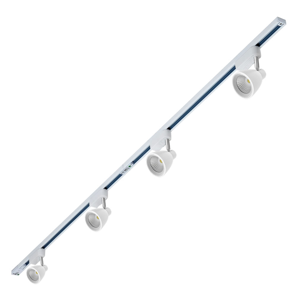 Biard LED Dimbare Railverlichting Kit 4 x10W Spots Wit 2x1m Spanningsrails & Doorverbinders
