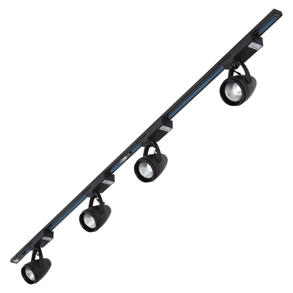 Biard LED Railverlichting - 4 x 12W - Zwart - 2x 1 meter
