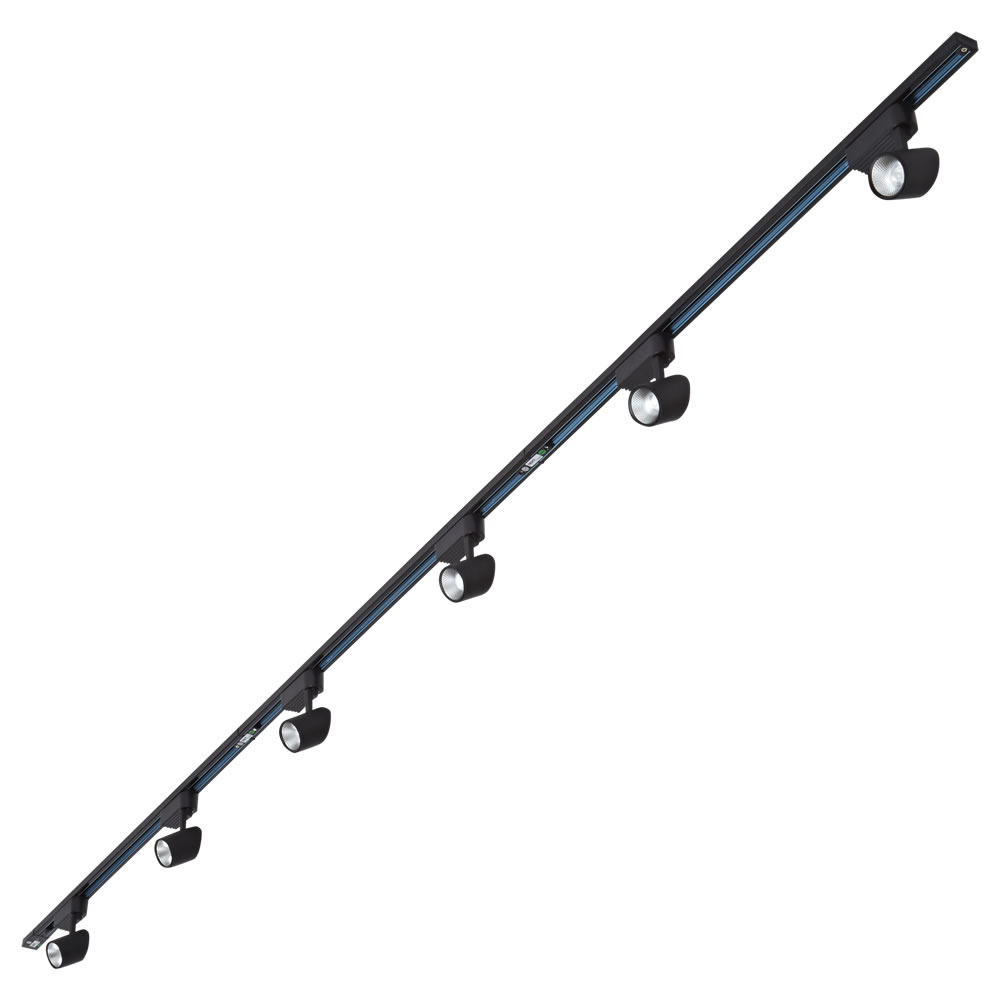 Biard 6 x 7W LED Railverlichting - 3 x 1mtr - Zwart
