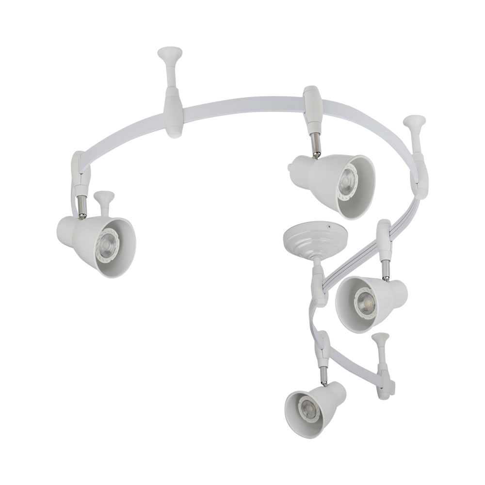 Biard Panza 200cm Flexibele Railverlichting Set incl 4 Railspots GU10 IP20 Wit