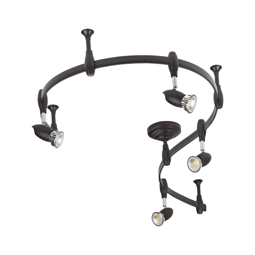 Biard Forio 200cm Flexibele Railverlichting Set incl 4 Railspots GU10 IP20 Zwart