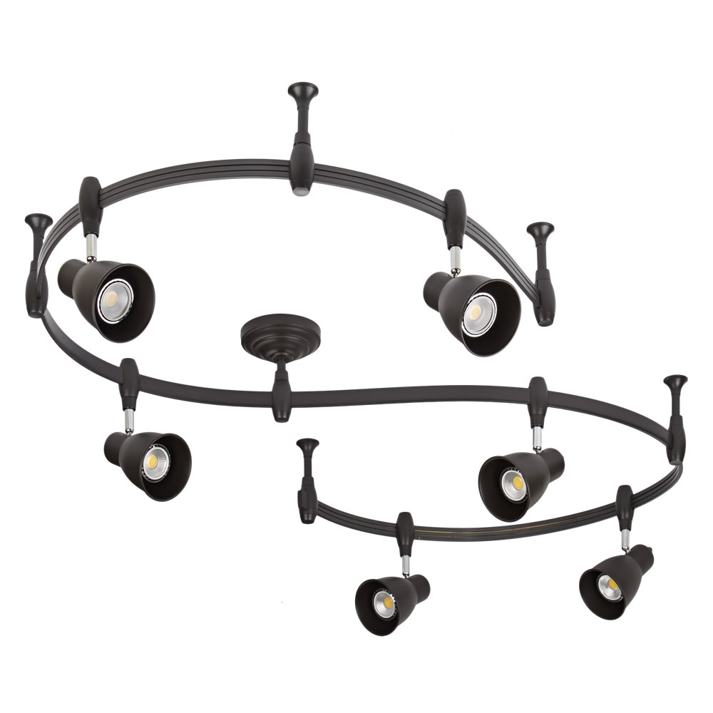 Biard Panza 300cm Flexibele Railverlichting Set incl 5 Railspots GU10 IP20 Zwart