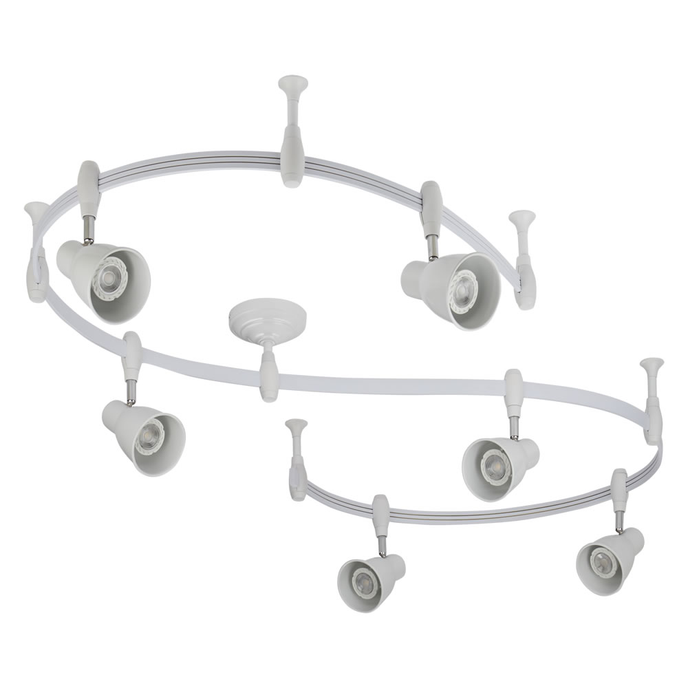 Panza 300cm Flexibele Railverlichting Set Incl 6 Railspots GU10 IP20 Wit