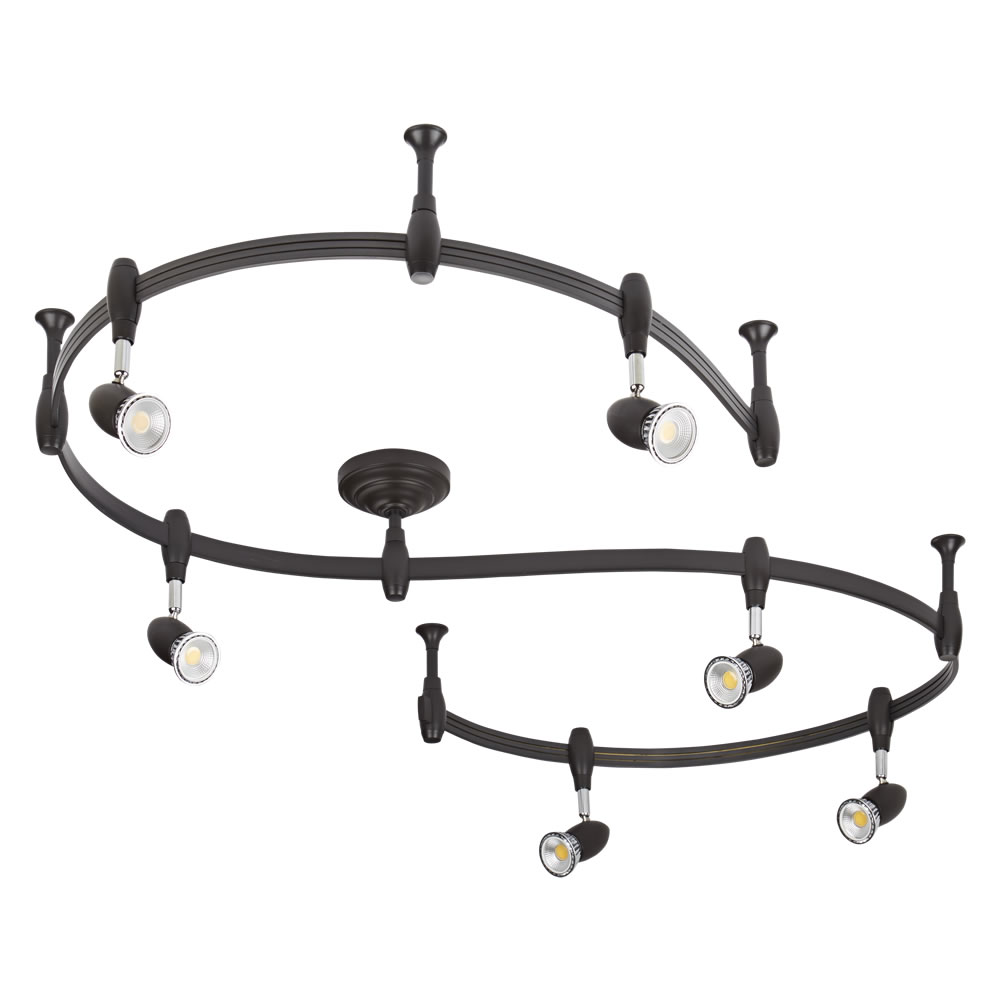 Biard Forio 300cm Flexibele Railverlichting Set incl 5 Railspots GU10 IP20 Zwart