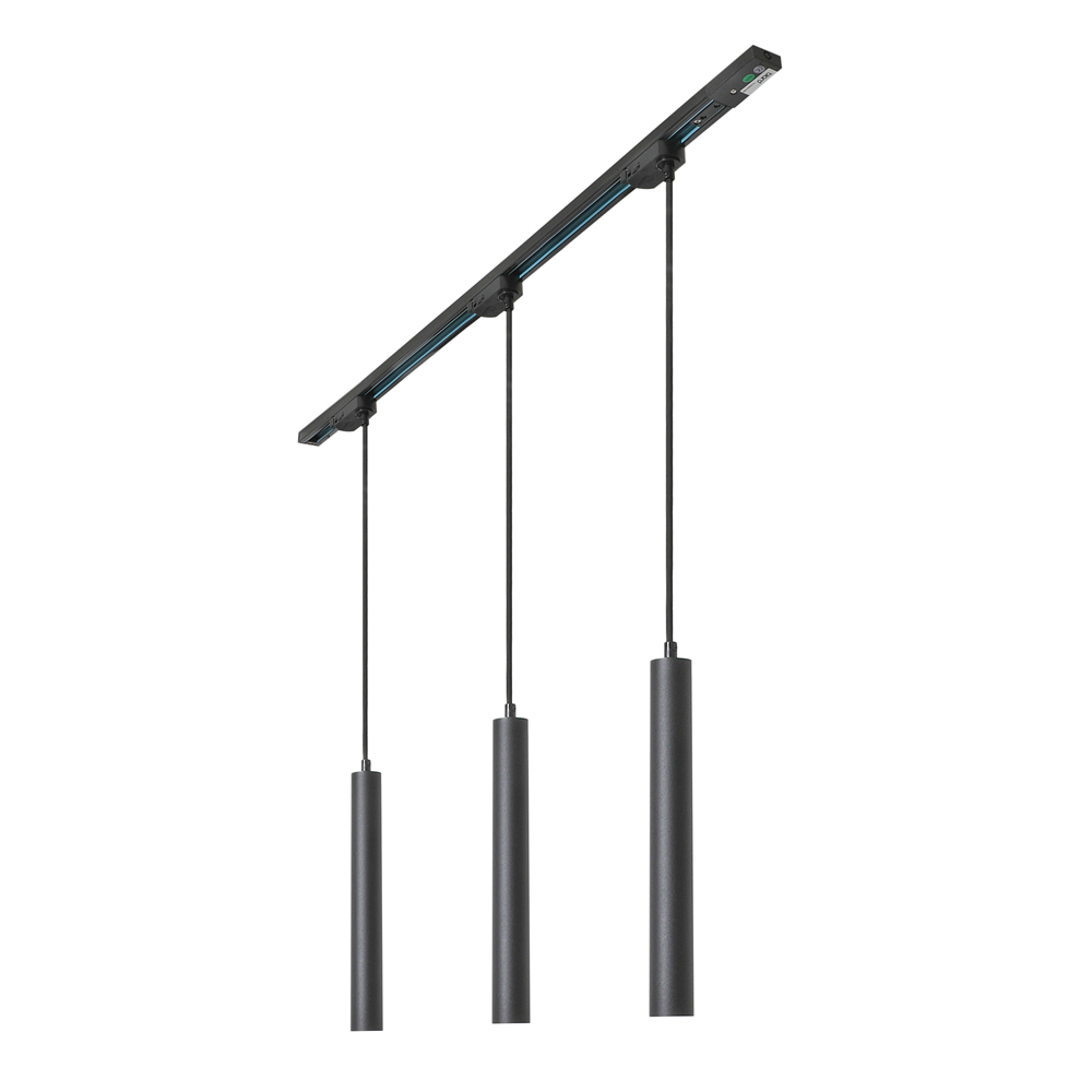 Liv Plafond Lamp Incl 1meter Spanningsrails & 3 x 5W Hanglampen Zwart