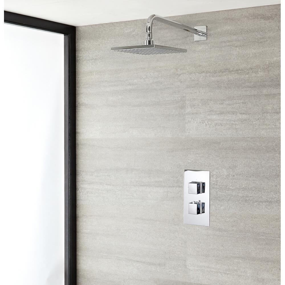 1-weg thermostatisch doucheset (douchekop 20x20cm) | Kubix
